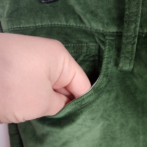 J. Crew Full Length Slim Wide Leg Pants BV661 in Stretch Velvet Green Size 29 - Picture 7 of 14